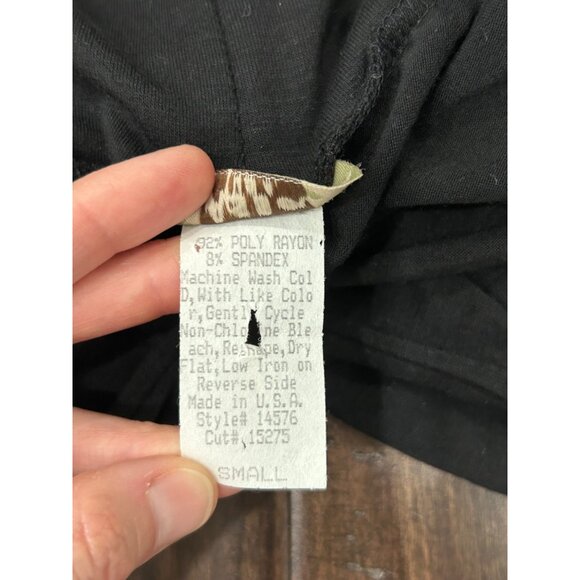 Assa USA Womens Boho Black Wide Leg Pants Decorated Embroidered Hem Sz S - Picture 6 of 8